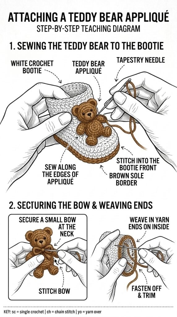 Assemble the Teddy Bear Booties