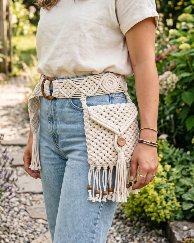 Boho Crochet Flower Belt for Summer Dresses
