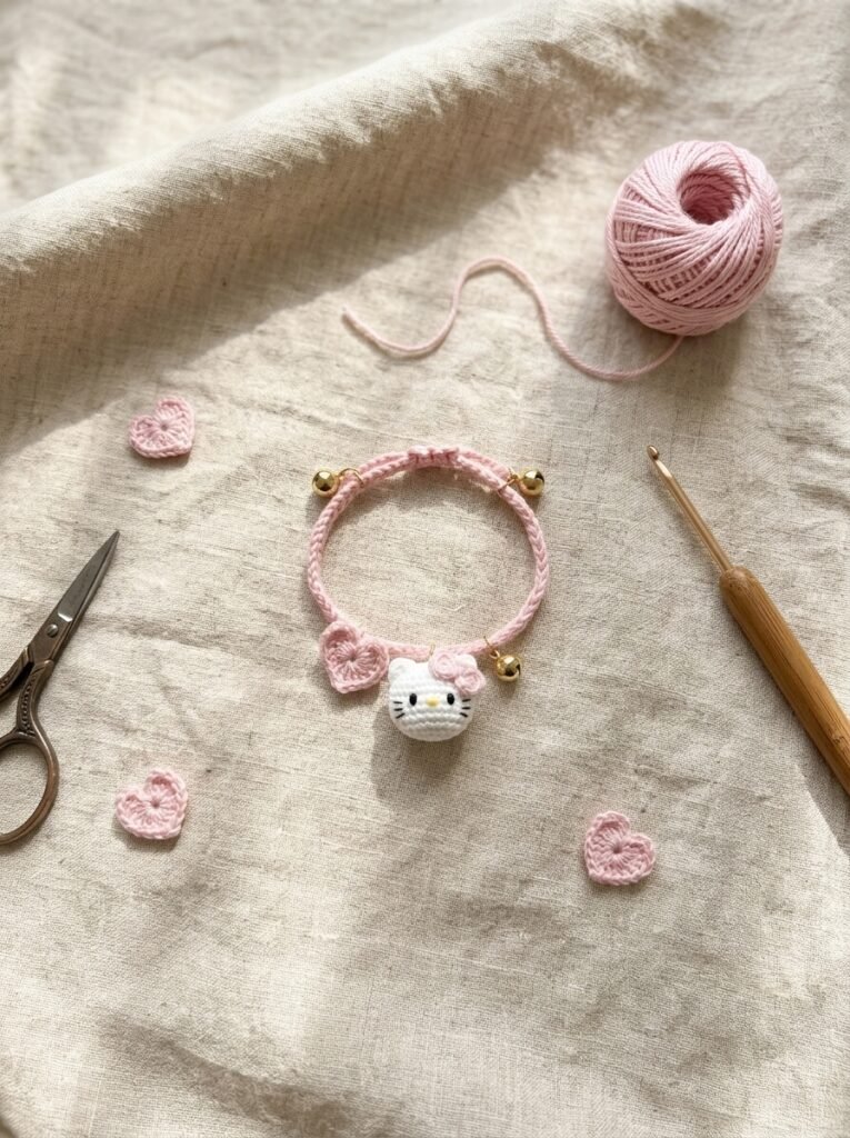 Crochet Hello Kitty Bracelet Pattern at a Glance