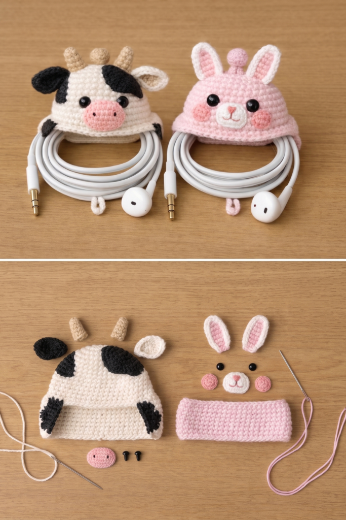 Cute Crochet Animal Cable Holders