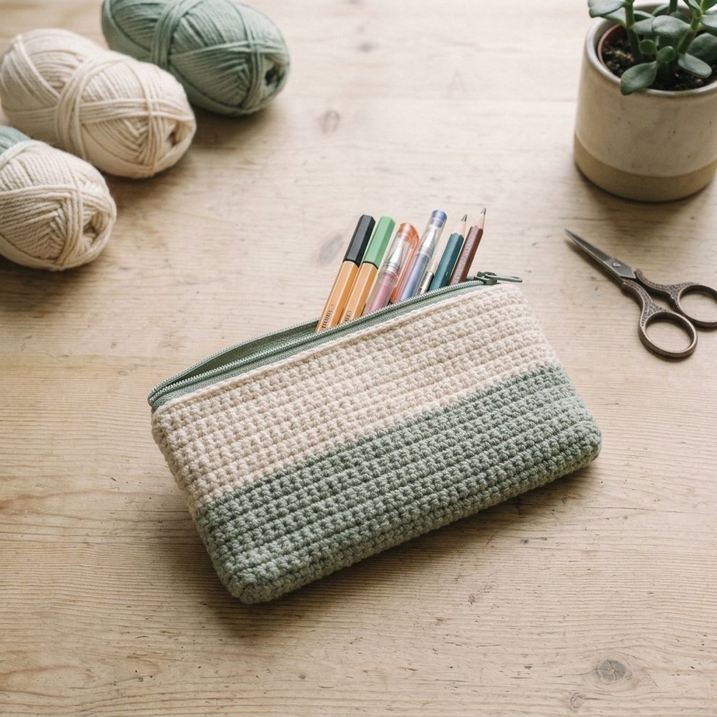 Enjoy Your Finished Crochet Pencil Case