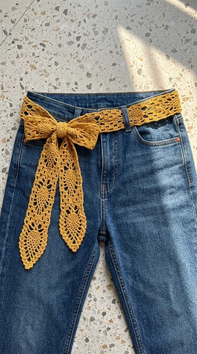Pastel Crochet Flower Belt for Spring Fashion